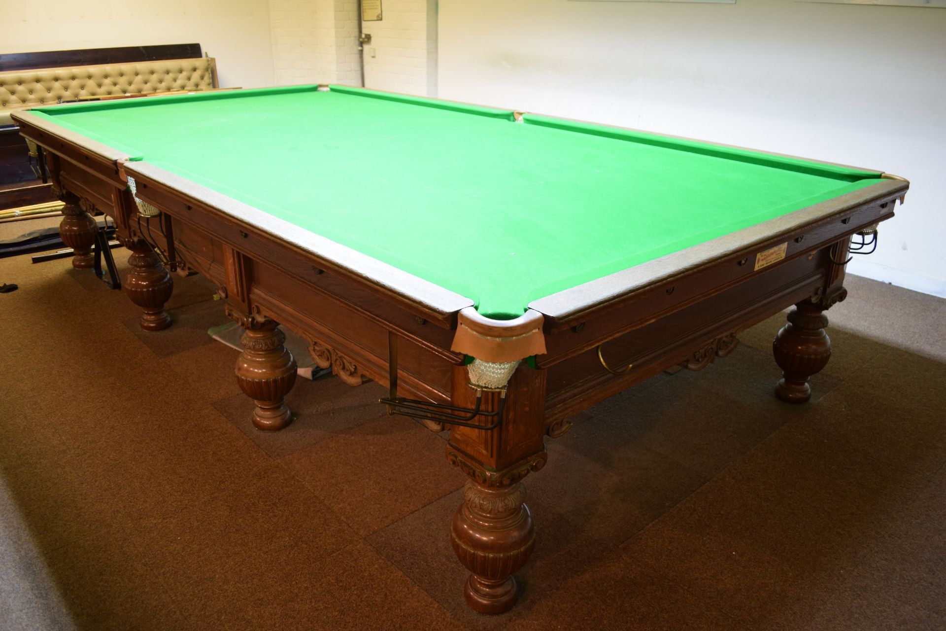 Full size Burroughs & Watts competition snooker table