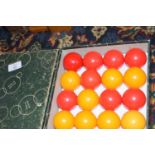Boxed set of pool balls
