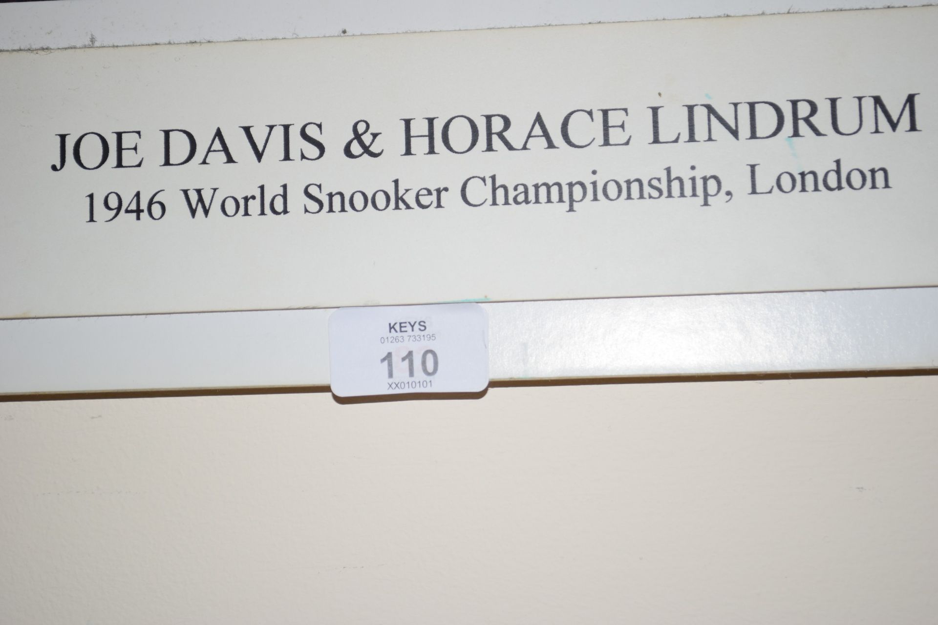 Poster of Joe Davis and Horace Lindrum 1946 World Snooker Championship in London, width 103cm - Image 2 of 2