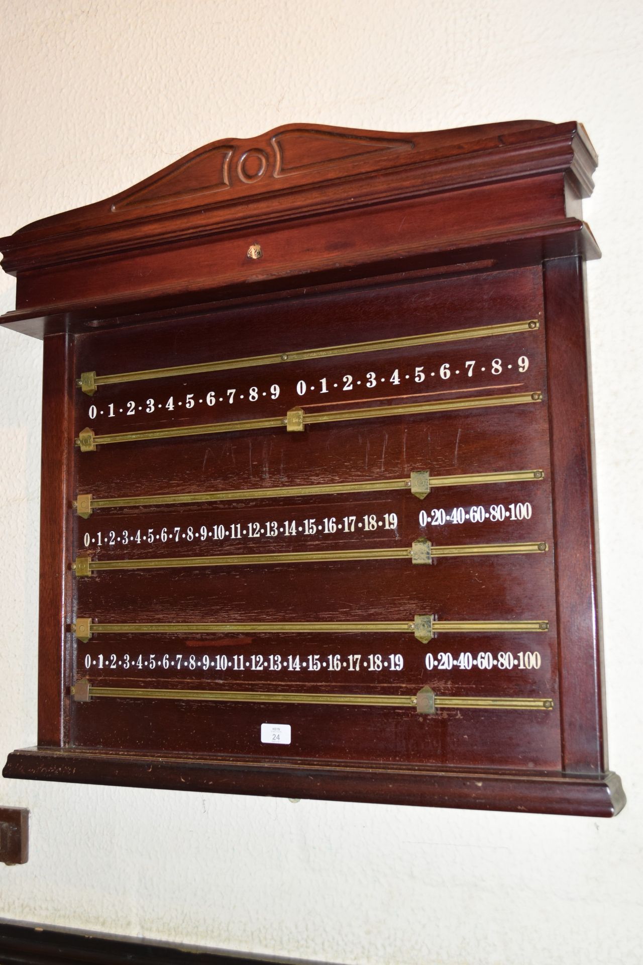 BCE snooker score board, height 75 x 72cm wide
