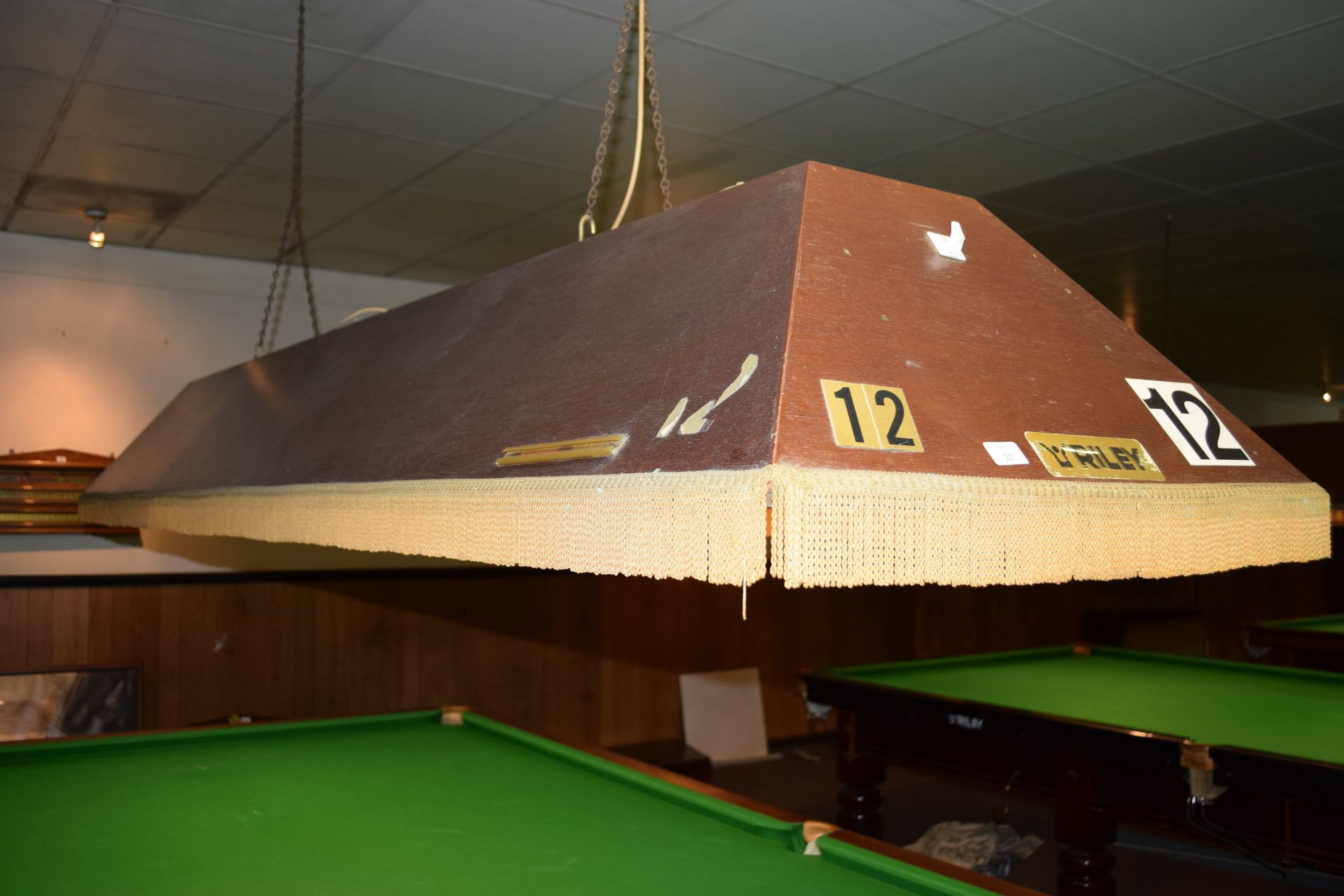 Riley traditional full size snooker table lighting shade