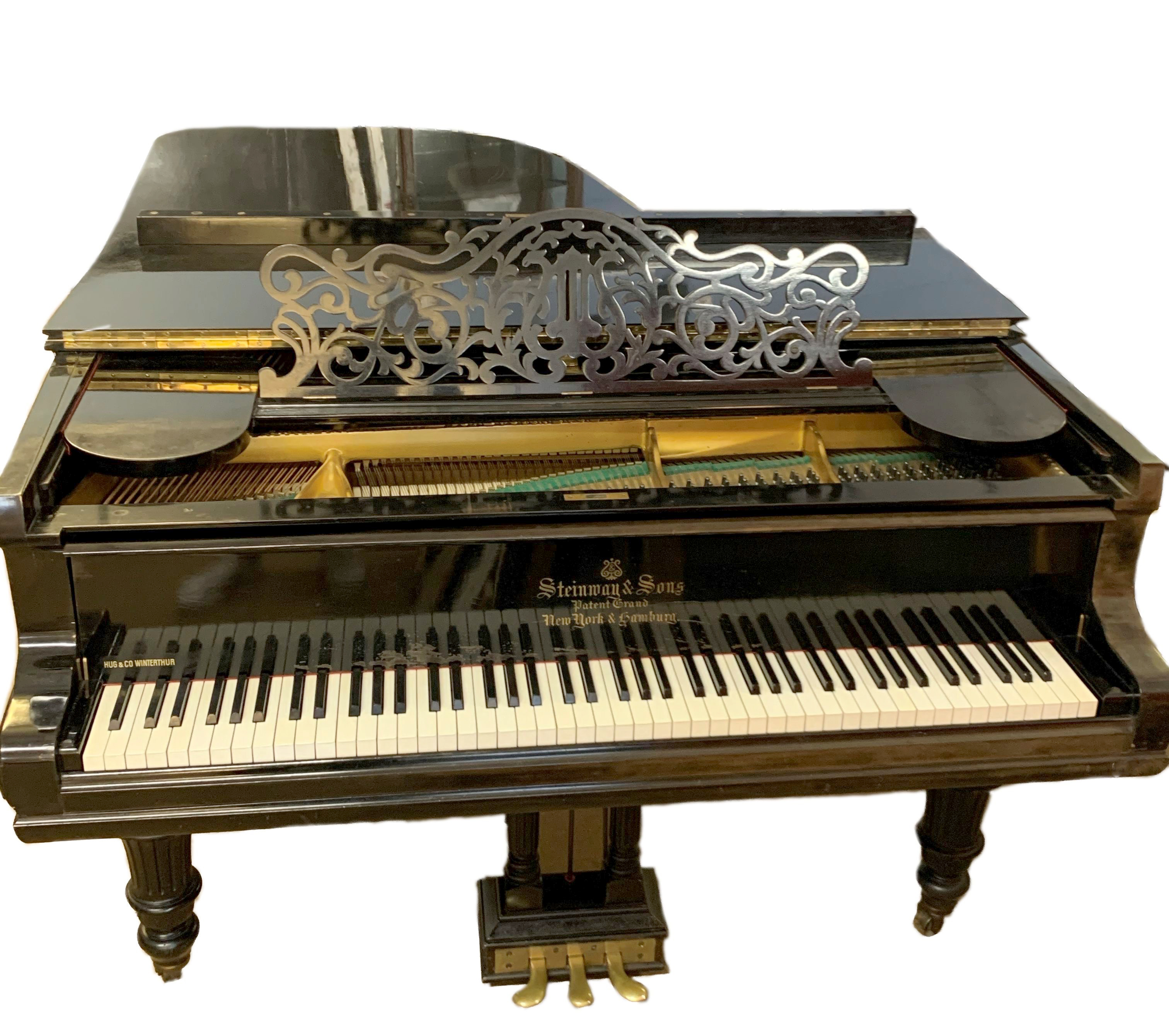 Steinway & Sons grand piano -1906 Seven foot full length serial model 121681- ebonised, retailed by - Image 7 of 17