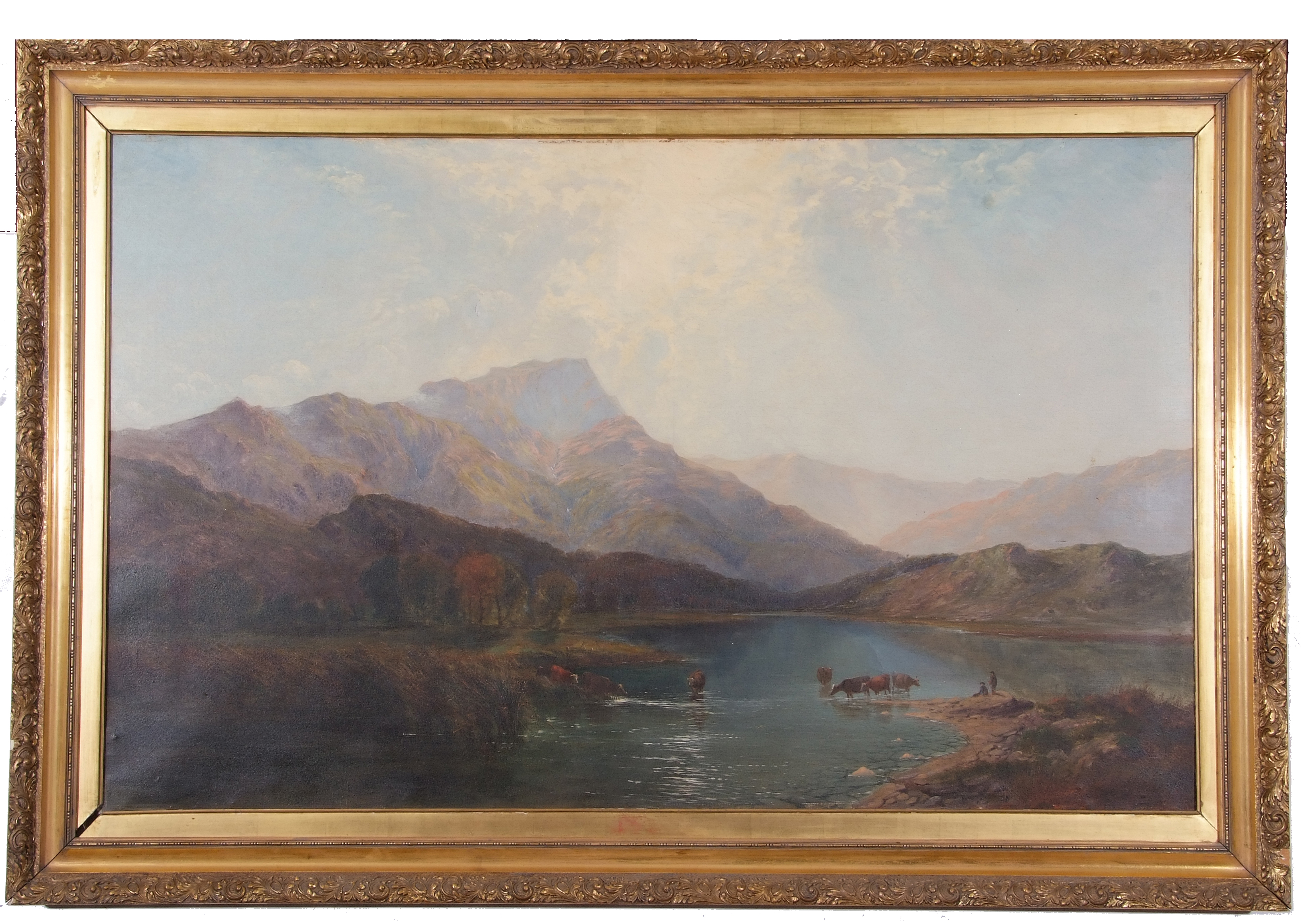 Henry Bright (1810-1873), Extensive Welsh Lakeland scene, oil on canvas, signed and dated 1858 lower - Image 2 of 2