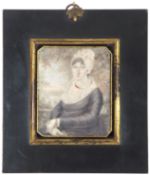 Follower of Sir henry Raeburn RSA, RA (1756-1823), 18th century miniature depicting Mrs Boswell of