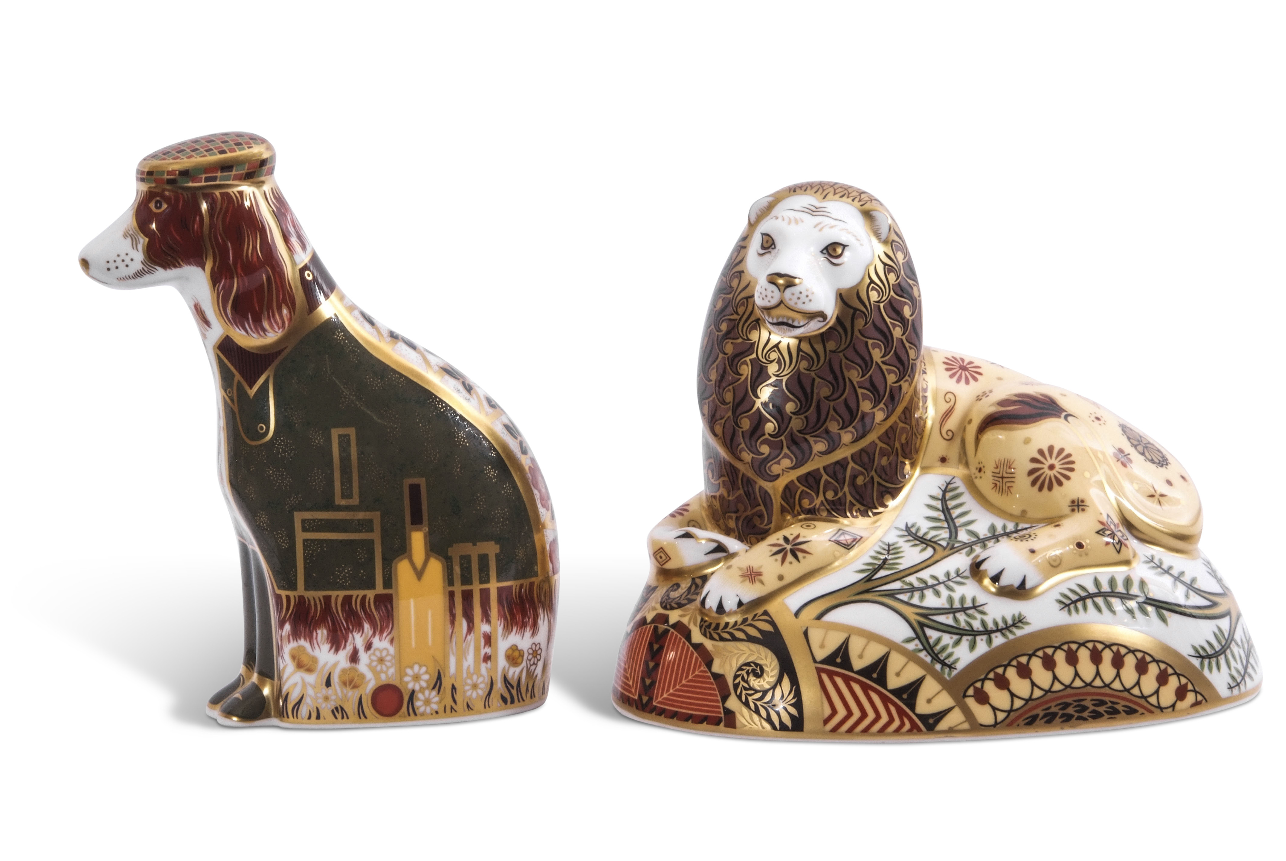 Two Royal Crown Derby paperweights, one of the Nemean lion, limited edition of 750, this example
