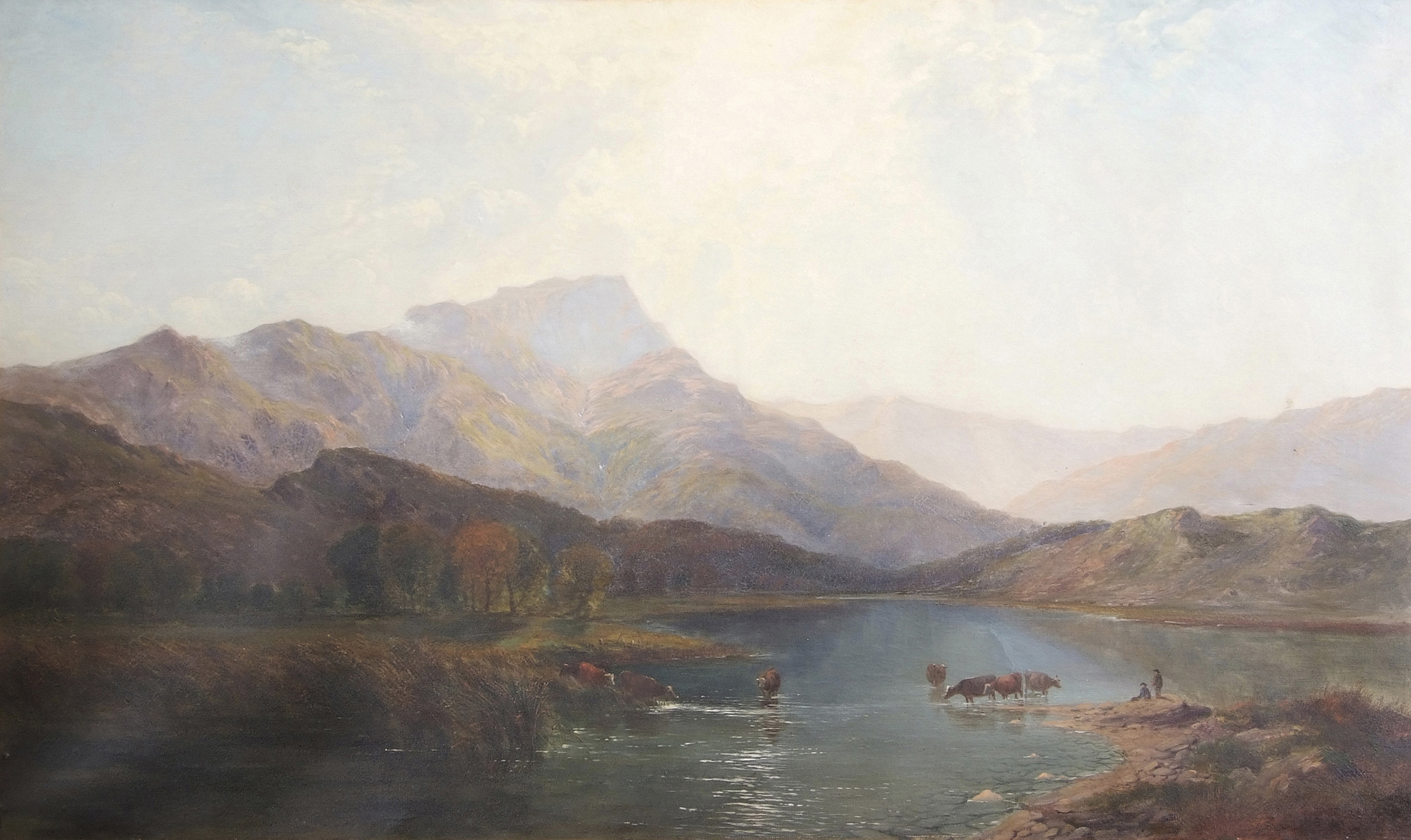 Henry Bright (1810-1873), Extensive Welsh Lakeland scene, oil on canvas, signed and dated 1858 lower