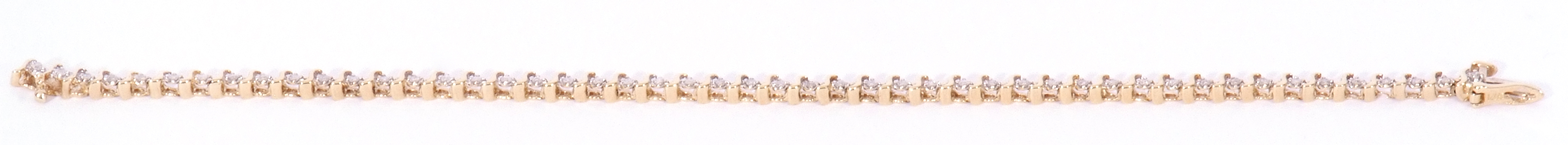 Diamond "tennis" bracelet featuring 49 small diamonds, individually claw set between S-links, - Image 7 of 9