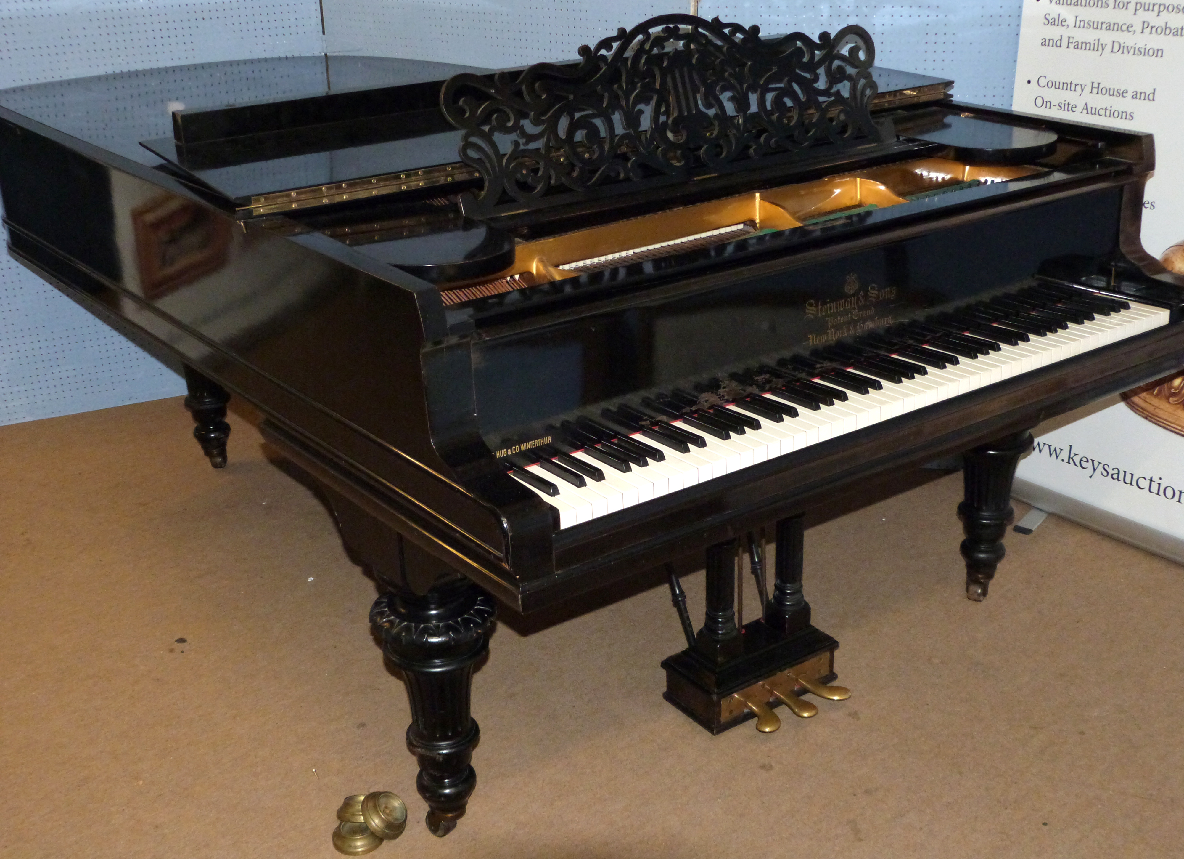 Steinway & Sons grand piano -1906 Seven foot full length serial model 121681- ebonised, retailed by