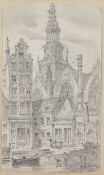 Matthew Digby Wyatt (1820-1877), pencil drawing of Amsterdam dated May 15th 1873, image 16 x 10cm