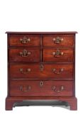 George III Mahogany chest, of four small drawers above two graduated full length