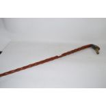 LARGE WALKING STICK WITH HANDLE MODELLED AS A DUCK'S HEAD