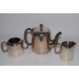 PLATED TEA SET COMPRISING TEA POT, MILK JUG AND SUGAR