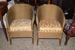 PAIR OF LLOYD LOOM "LUSTY" UPHOLSTERED BEDROOM CHAIRS