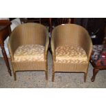 PAIR OF LLOYD LOOM "LUSTY" UPHOLSTERED BEDROOM CHAIRS