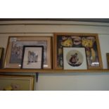 PRINT ENTITLED MERRY CHRISTMAS BY FRANK DODDS, TOGETHER WITH A PHOTOGRAPH OF ELM HILL AND PRINT OF