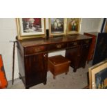 IMPRESSIVE EARLY 19TH CENTURY OAK SIDEBOARD OR DRESSER, FOUR DRAWERS SET OVER TWO CUPBOARDS, THE