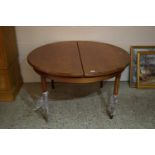 STAINED WOOD CIRCULAR DINING TABLE, DIAM APPROX 122CM