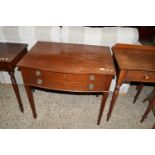 EARLY TO MID 20TH CENTURY SERPENTINE FRONT CUTLERY CANTEEN COMPRISING TWO FITTED DRAWERS OVER