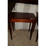 GOOD QUALITY 19TH CENTURY RECTANGULAR SIDE TABLE RAISED OVER TURNED LEGS, APPROX 66 X 42CM