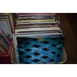 BOX CONTAINING LPS - TOMMY BY THE WHO, TUBULAR BELLS, JOHNNY CASH, LEONARD COHEN ETC