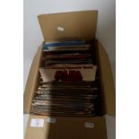 BOX CONTAINING 45RPM RECORDS, INCLUDING TWIST & SHOUT BY THE BEATLES, ETC