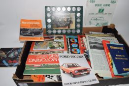 BOX CONTAINING MOTORING MEMORABILIA