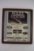 FRAMED ADVERTISING FOR ROLEX OYSTER