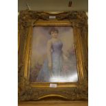 REPRODUCTION PICTURE OF A LADY IN REPRODUCTION HEAVY GILT STYLE FRAME