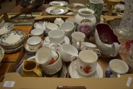 CERAMICS, SOME CONTINENTAL PORCELAIN DECORATED WITH FLOWERS AND CERAMIC VASE BY PORTMEIRION