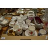 CERAMICS, SOME CONTINENTAL PORCELAIN DECORATED WITH FLOWERS AND CERAMIC VASE BY PORTMEIRION