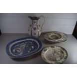 CERAMIC SERVING DISHES AND LARGE JUG