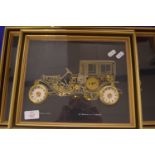 FRAMED MODELS OF VINTAGE CARS IN RELIEF BY AMMON OF LONDON (4)