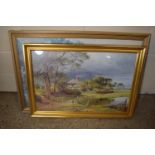 TWO PRINTS IN GILT FRAMES OF FARMYARD SCENES