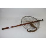 FISHING NET WITH WOODEN HANDLE