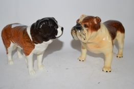 BESWICK MODEL OF A ST BERNARD "GARTH STROLLER" AND A BULLDOG "CHAMPION BASFORD"