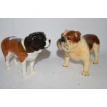 BESWICK MODEL OF A ST BERNARD "GARTH STROLLER" AND A BULLDOG "CHAMPION BASFORD"