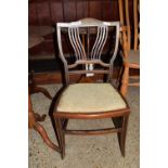 SMALL INLAID BEDROOM CHAIR, WIDTH APPROX 43CM MAX