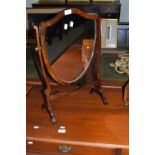 MAHOGANY SHIELD SHAPED SWING MIRROR, WIDTH APPROX 41CM MAX