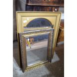 TWO VARIOUS GILT FRAME MIRRORS, THE LARGER APPROX 56 X 78CM