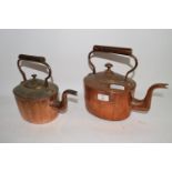 PAIR OF COPPER KETTLES