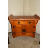 SMALL EASTERN STYLE SEAT/CUPBOARD, WIDTH APPROX 71CM