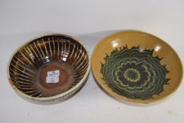 TWO STUDIO POTTERY BOWLS, ONE FROM THE FOREST OF DEAN POTTERY, THE OTHER FROM HOLKHAM