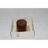 BOX CONTAINING SMALL WOODEN SCREW TYPE BOX WITH QUANTITY OF COINS