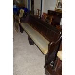 VINTAGE PAINTED PINE PEW, LENGTH APPROX 211CM