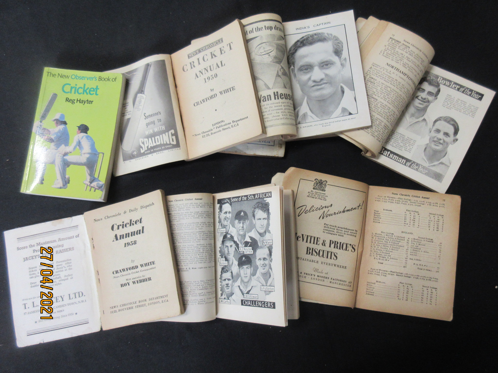 375B: 8 small format (1930s - 50s) cricket titles, including News Chronicle Cricket Annual 1938; 47; - Image 3 of 3