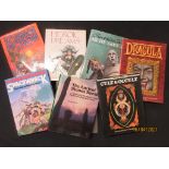 9 One box: Sci-Fi, fantasy, 12 titles including FRANK FREAS + ISAAC ASIMOV: ENCYCLOPAEDIA OF SCIENCE