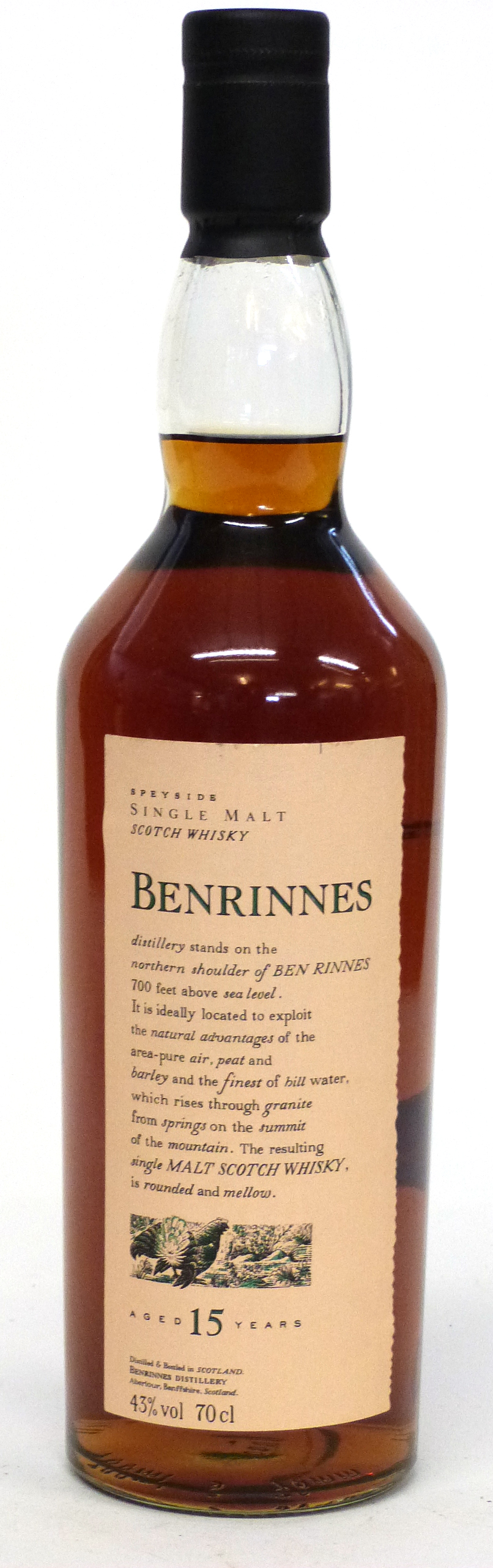 One bottle Benrinnes Flora & Fauna 15yo Scotch Whisky