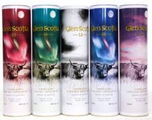 Glen Scotia Highland Cattle Release Whisky^ complete set of 5 bottles (10yo^ 12yo^ 16yo^ 18yo^