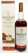 The MacAllan cask strength 10yo Single Malt Whisky^ 58.5% vol^ 1 litre^ boxed