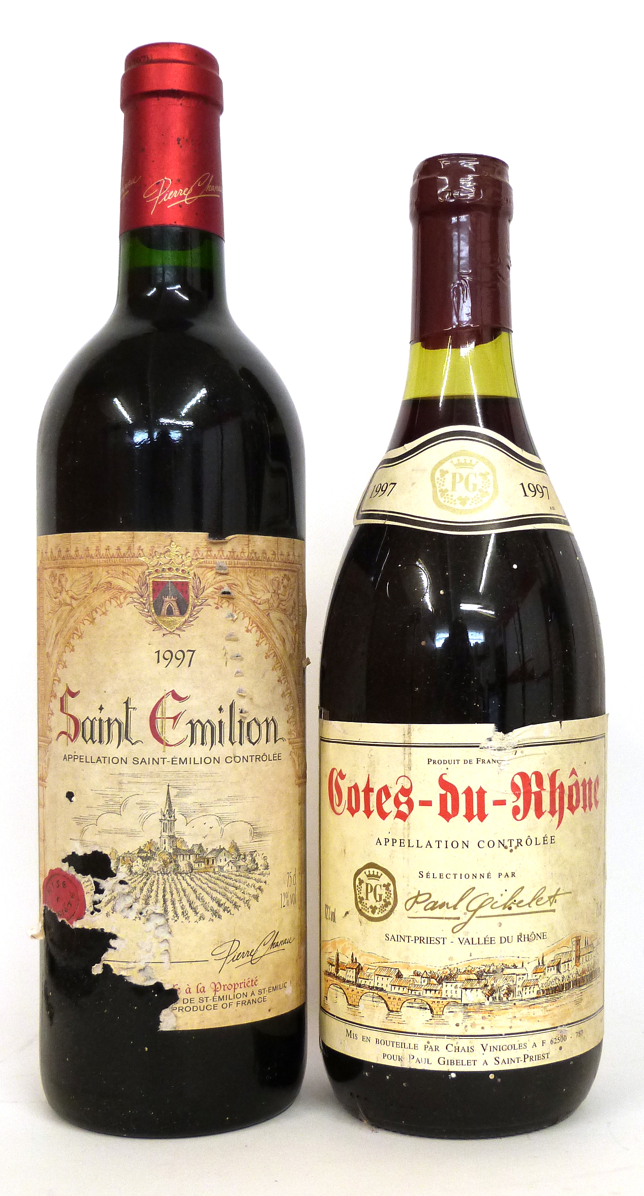 1 bt 1997 St Emilion, t/w 1 bt 1997 Cotes du Rhone (2)